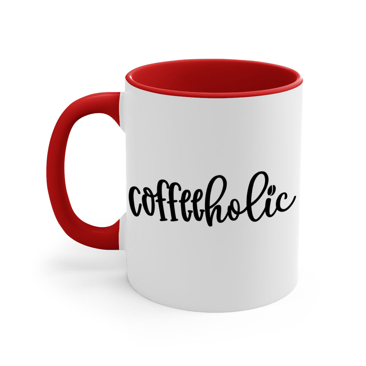 Coffeeholic 131# Mug featuring a two-tone design with a colored handle and glossy finish, available in multiple colors.