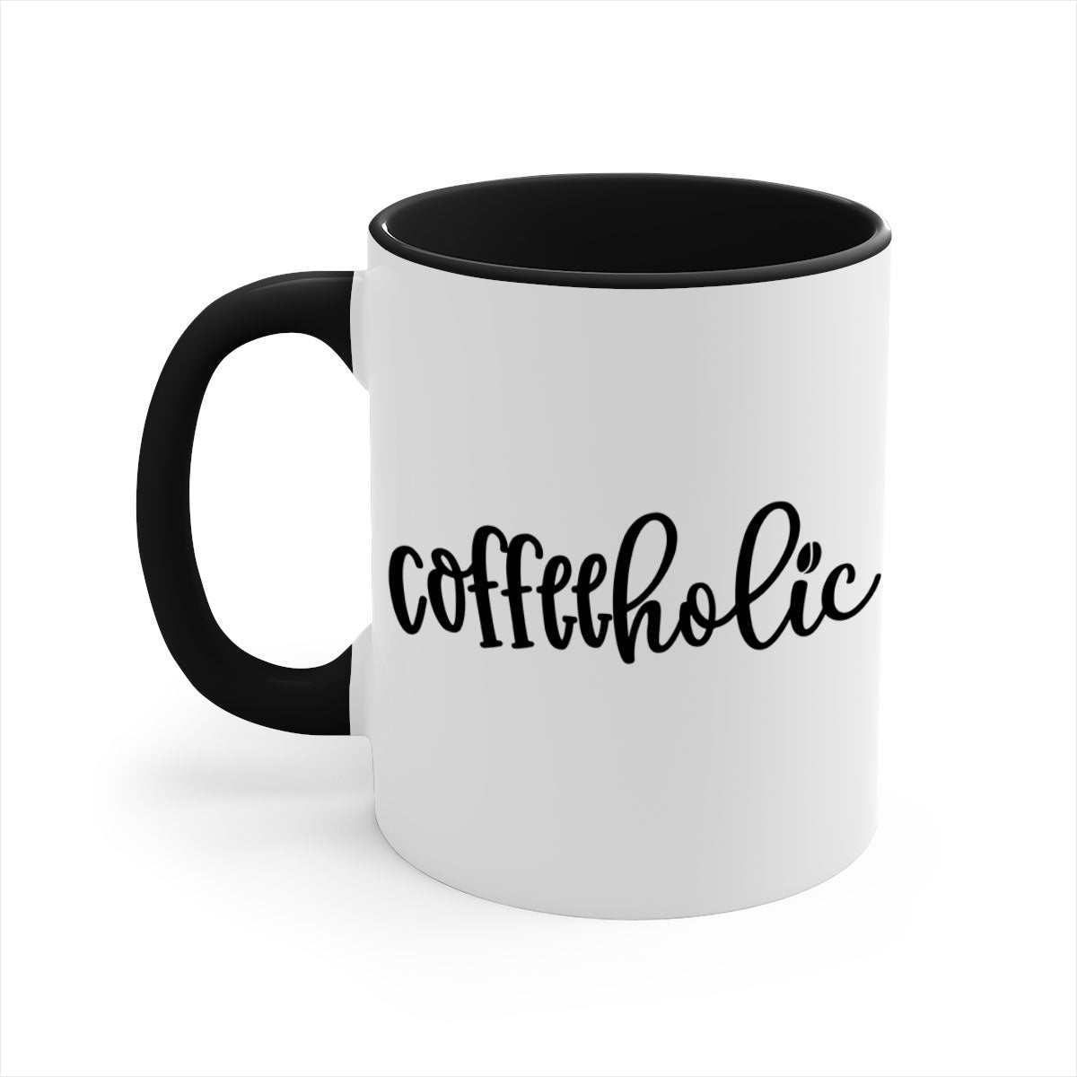 Coffeeholic 131# Mug featuring a two-tone design with a colored handle and glossy finish, available in multiple colors.