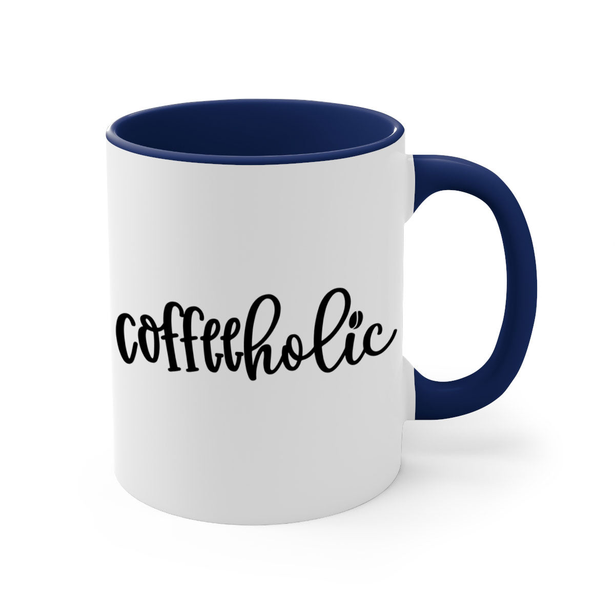 Coffeeholic 131# Mug featuring a two-tone design with a colored handle and glossy finish, available in multiple colors.