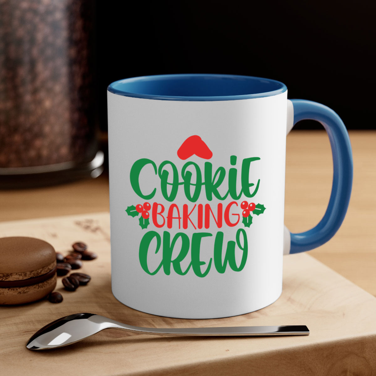 Cookie Baking Crew Style 133# Mug with colored handle and glossy finish, available in multiple colors and sizes.