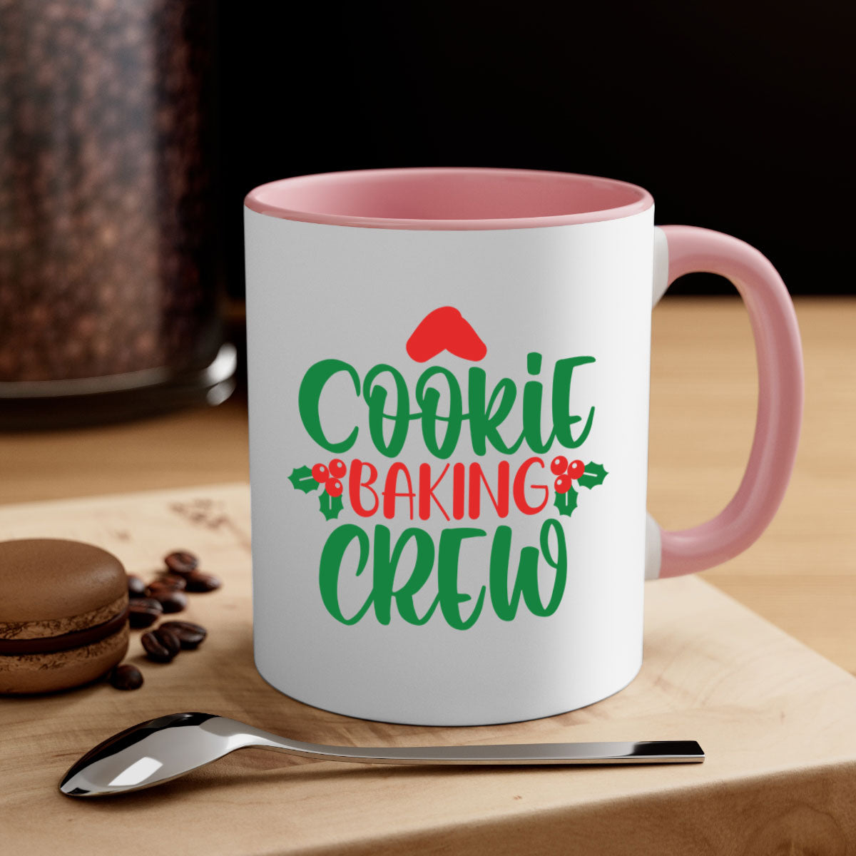 Cookie Baking Crew Style 133# Mug with colored handle and glossy finish, available in multiple colors and sizes.