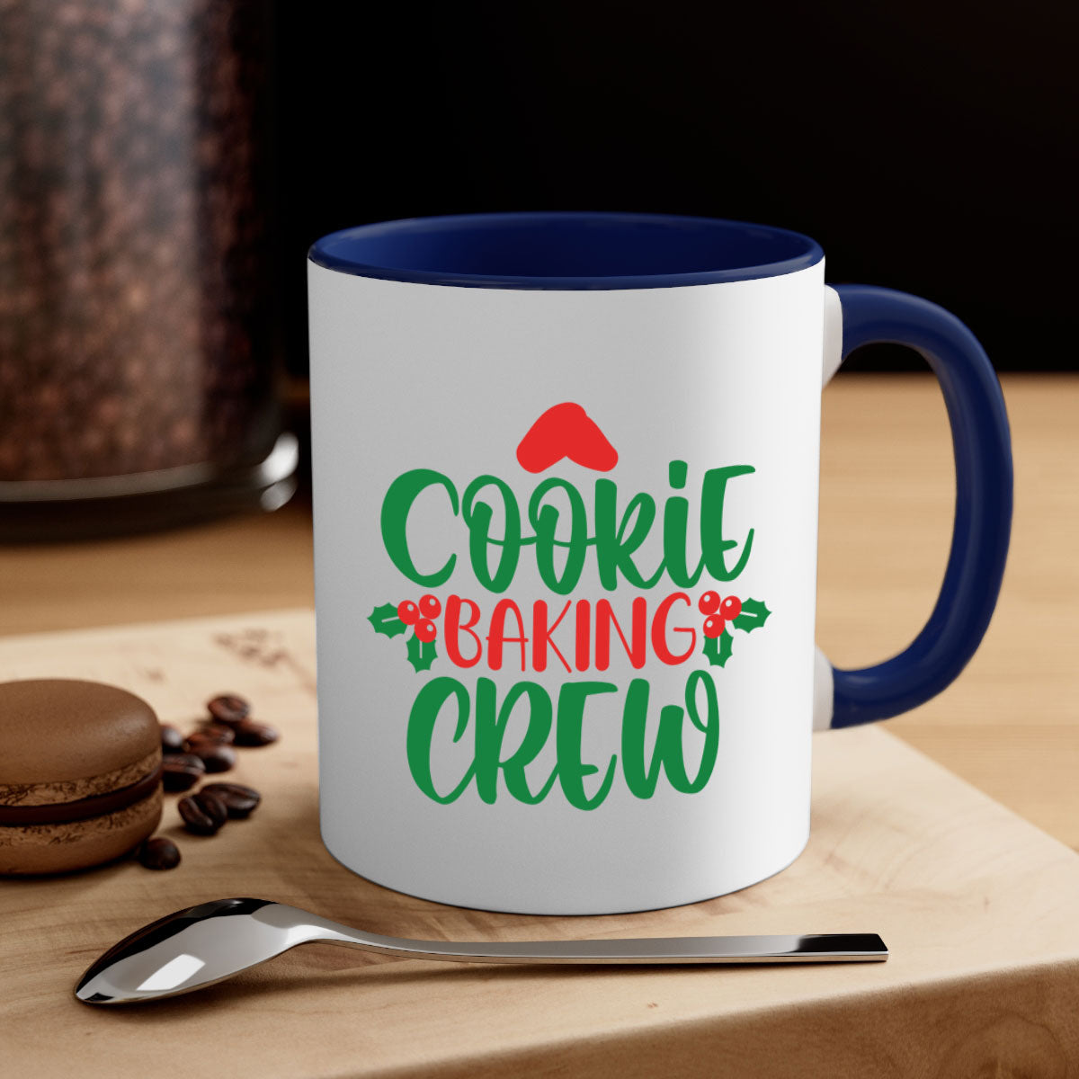 Cookie Baking Crew Style 133# Mug with colored handle and glossy finish, available in multiple colors and sizes.