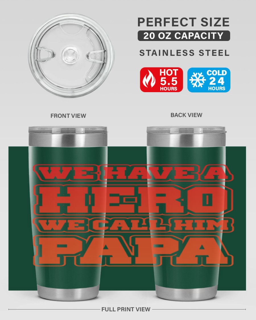 Cool Daddy T-shirt design 43# with a stylish 20oz stainless steel tumbler, showcasing its modern design and functionality.