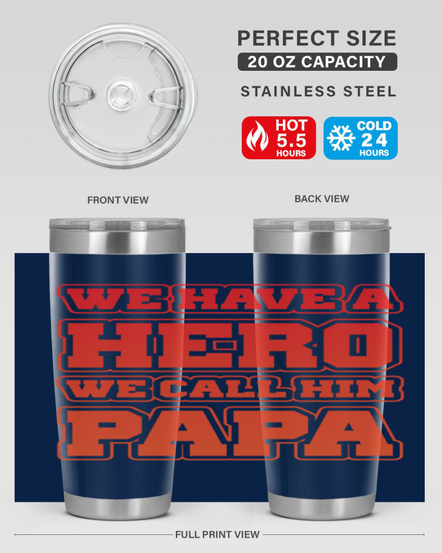 Cool Daddy T-shirt design 43# with a stylish 20oz stainless steel tumbler, showcasing its modern design and functionality.