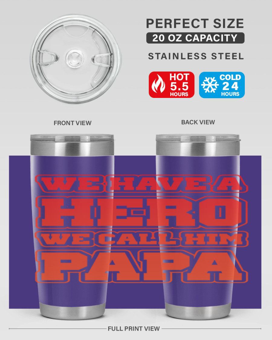 Cool Daddy T-shirt design 43# with a stylish 20oz stainless steel tumbler, showcasing its modern design and functionality.