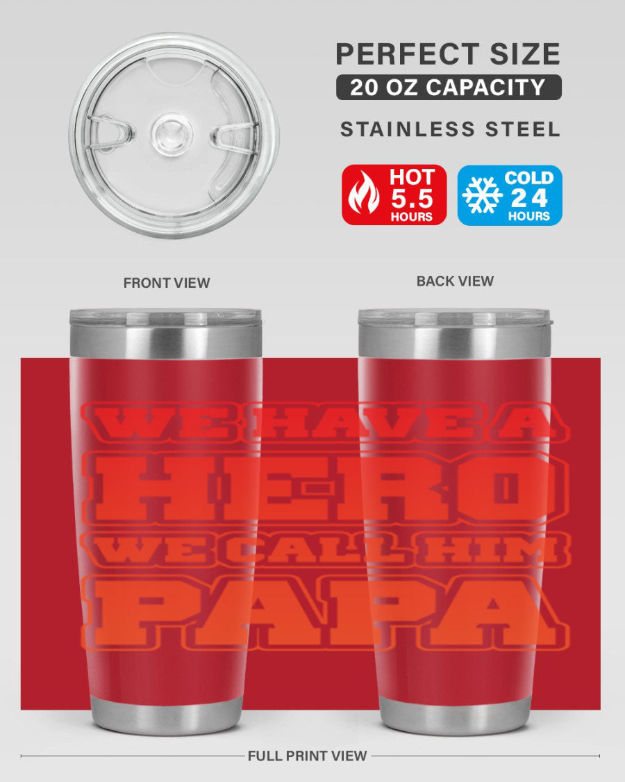 Cool Daddy T-shirt design 43# with a stylish 20oz stainless steel tumbler, showcasing its modern design and functionality.