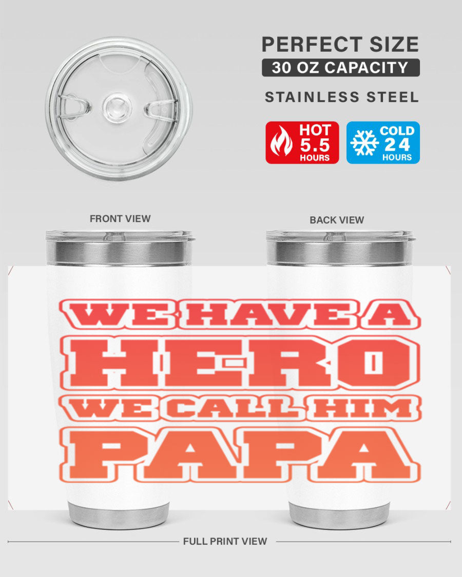 Cool Daddy T-shirt design 43# with a stylish 20oz stainless steel tumbler, showcasing its modern design and functionality.