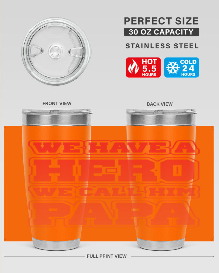 Cool Daddy T-shirt design 43# with a stylish 20oz stainless steel tumbler, showcasing its modern design and functionality.