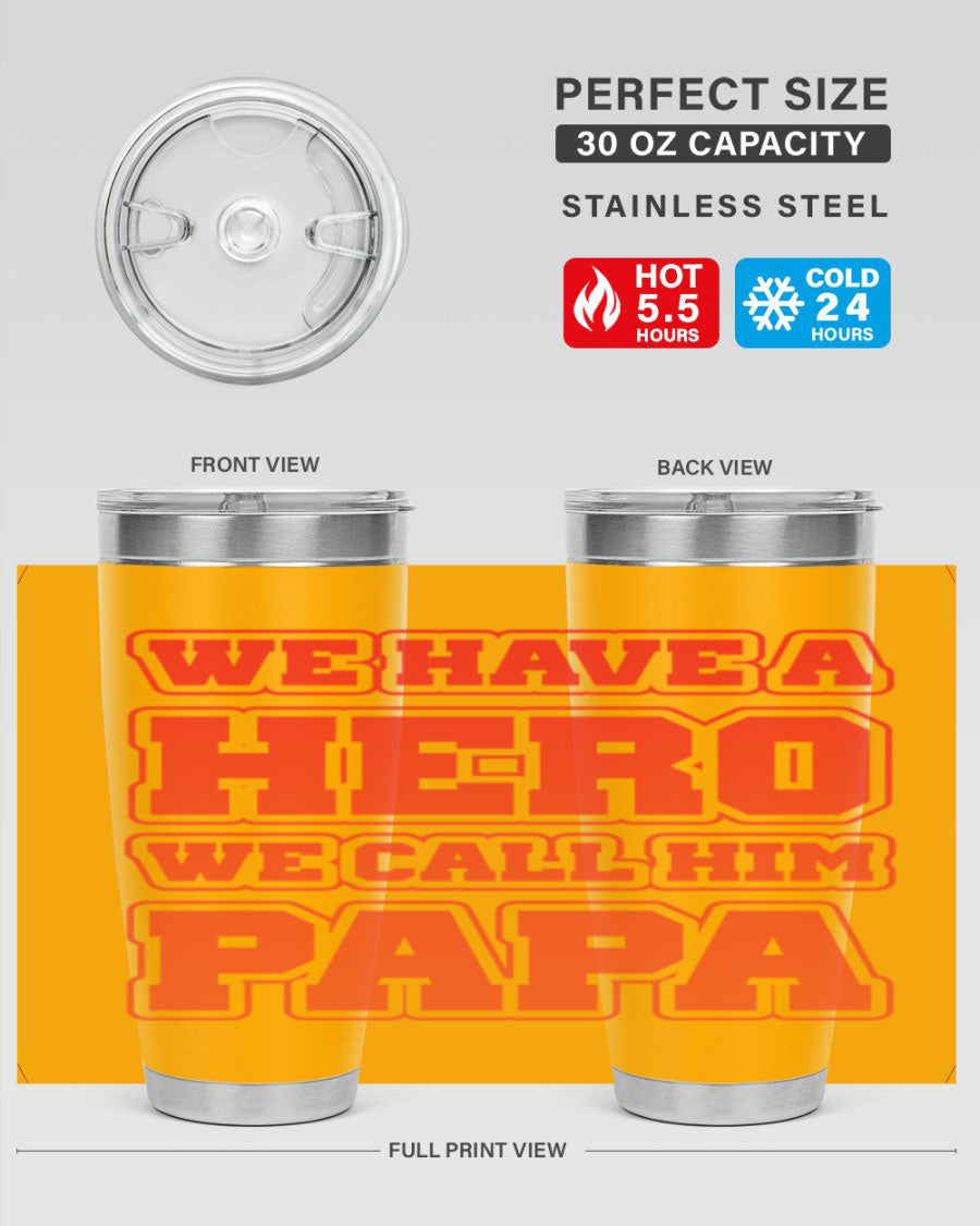 Cool Daddy T-shirt design 43# with a stylish 20oz stainless steel tumbler, showcasing its modern design and functionality.