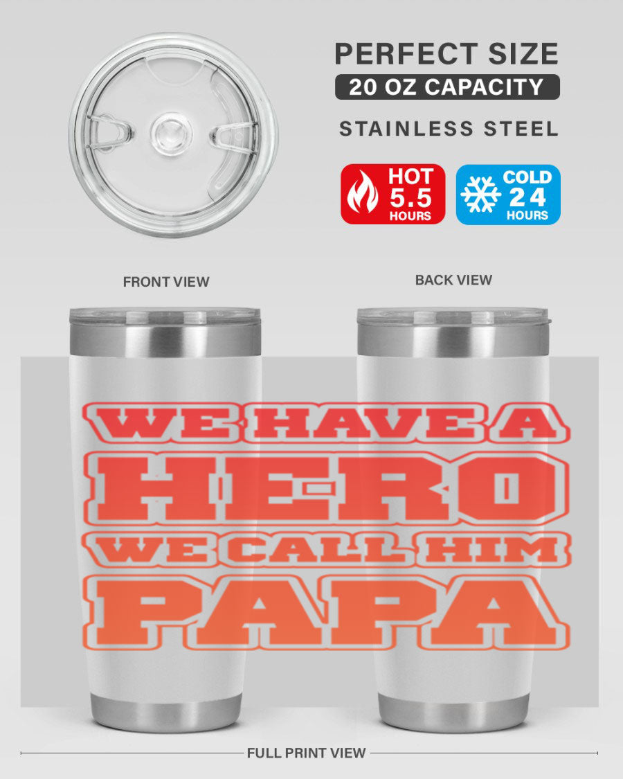 Cool Daddy T-shirt design 43# with a stylish 20oz stainless steel tumbler, showcasing its modern design and functionality.