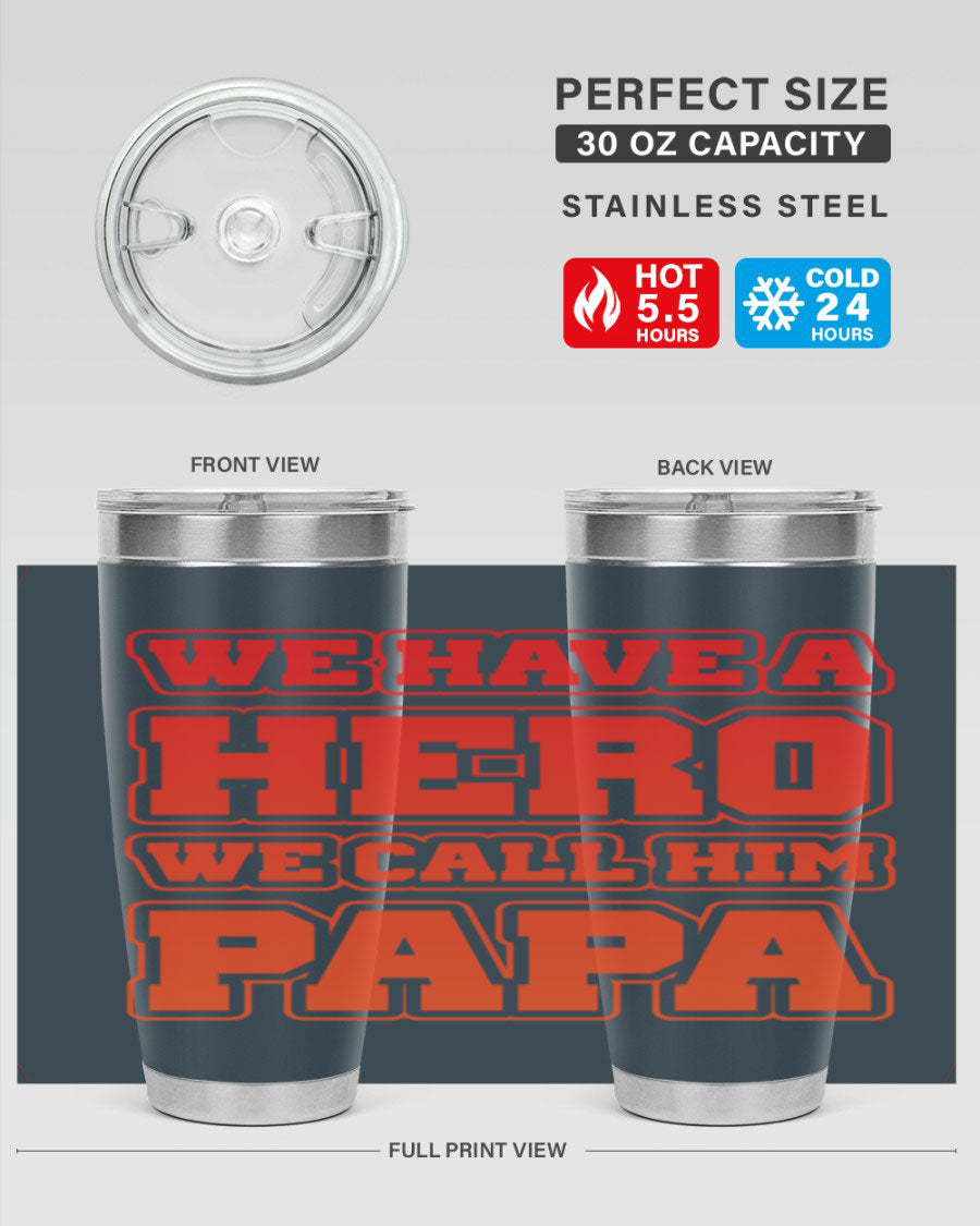 Cool Daddy T-shirt design 43# with a stylish 20oz stainless steel tumbler, showcasing its modern design and functionality.