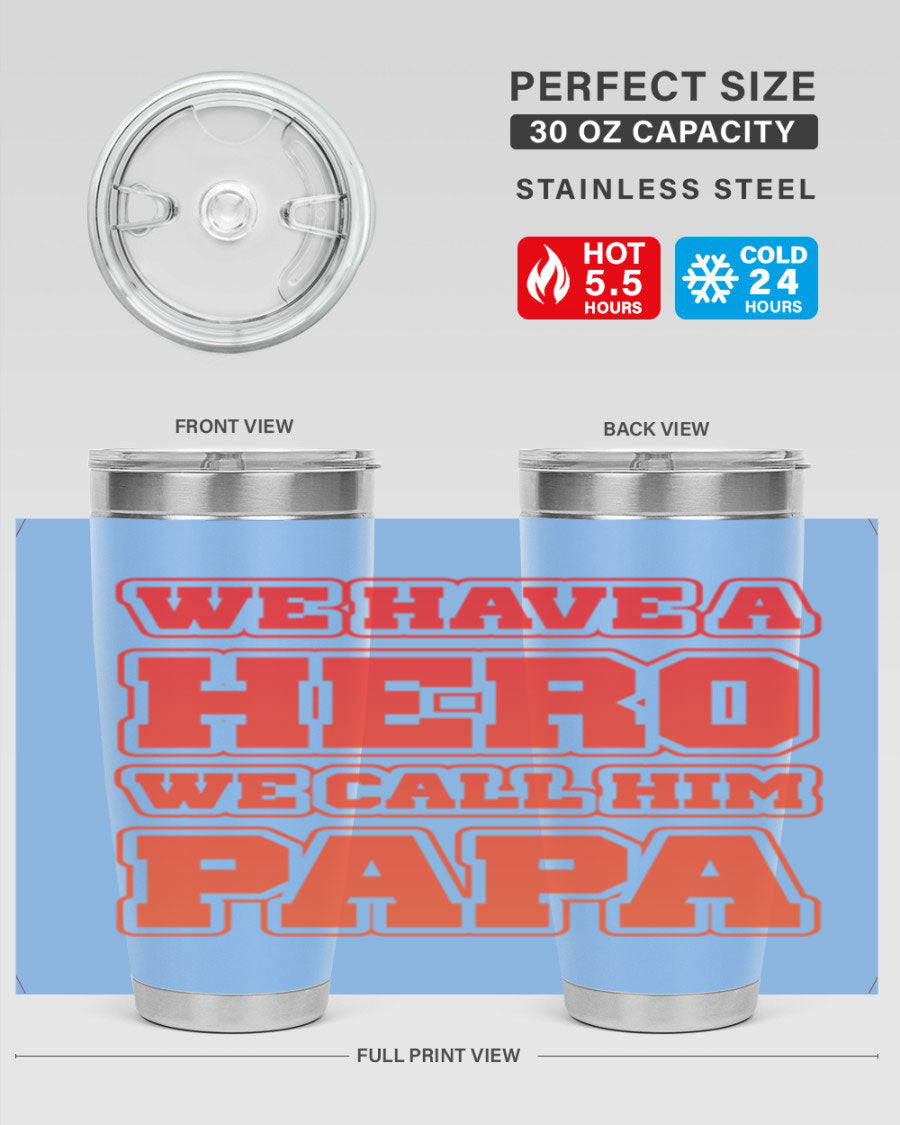 Cool Daddy T-shirt design 43# with a stylish 20oz stainless steel tumbler, showcasing its modern design and functionality.