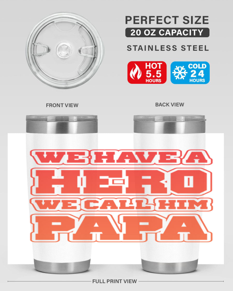 Cool Daddy T-shirt design 43# with a stylish 20oz stainless steel tumbler, showcasing its modern design and functionality.