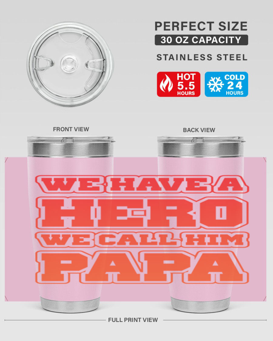 Cool Daddy T-shirt design 43# with a stylish 20oz stainless steel tumbler, showcasing its modern design and functionality.