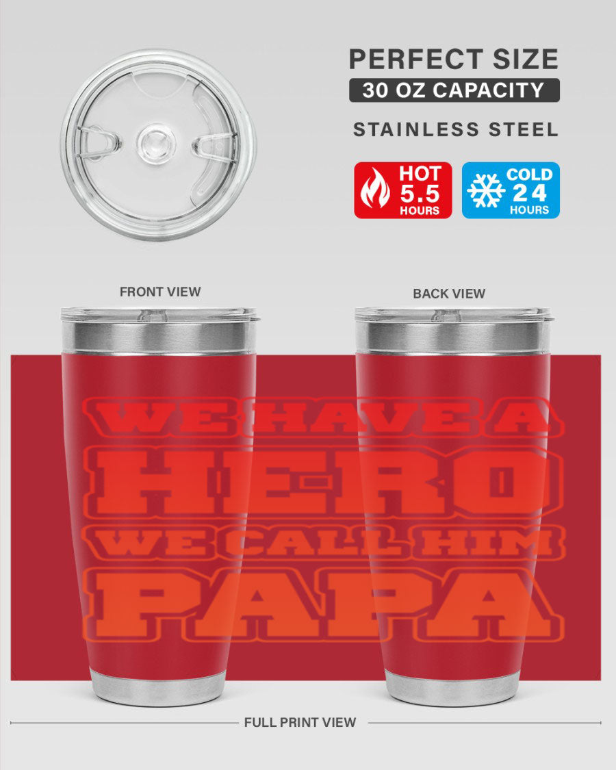 Cool Daddy T-shirt design 43# with a stylish 20oz stainless steel tumbler, showcasing its modern design and functionality.
