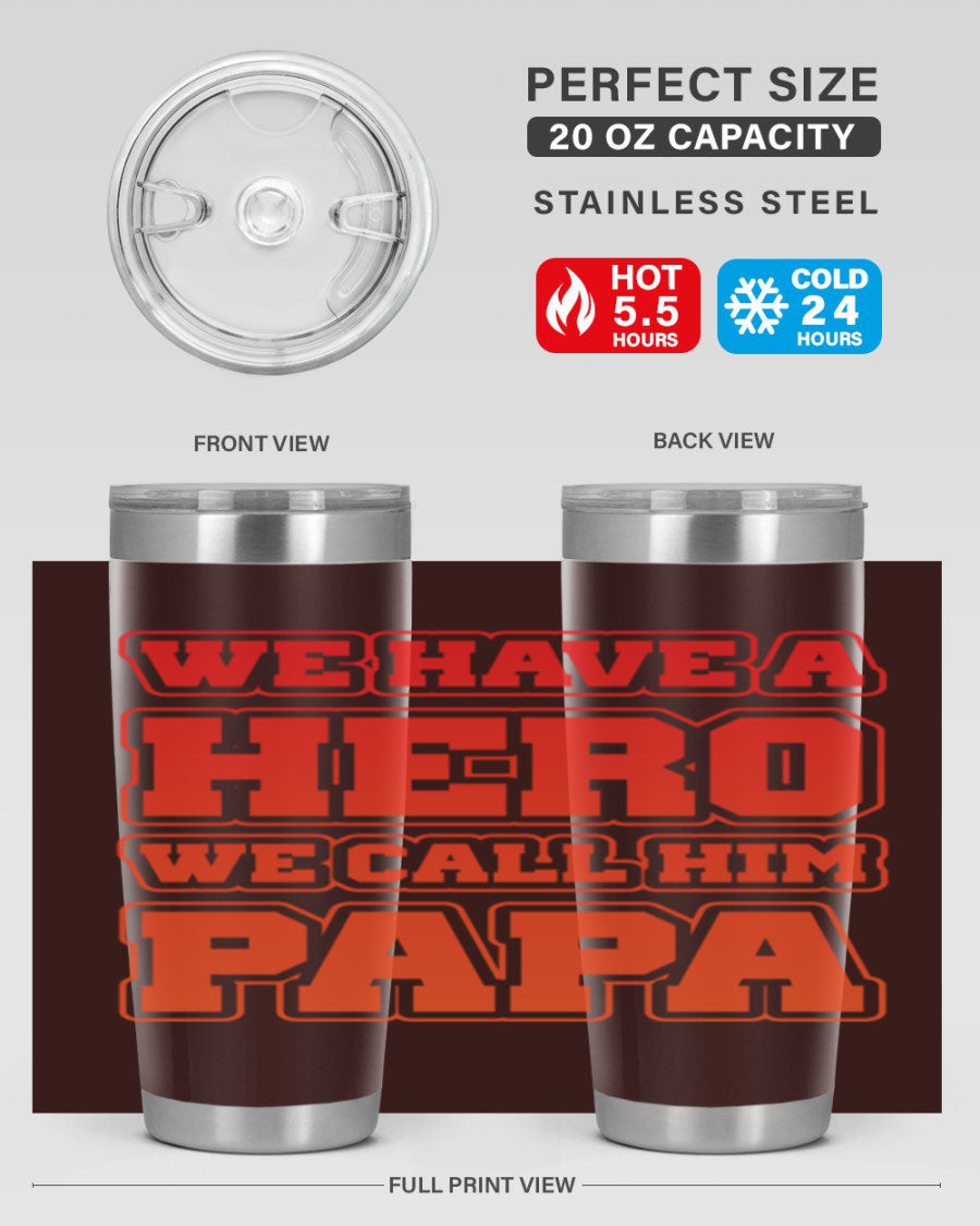 Cool Daddy T-shirt design 43# with a stylish 20oz stainless steel tumbler, showcasing its modern design and functionality.