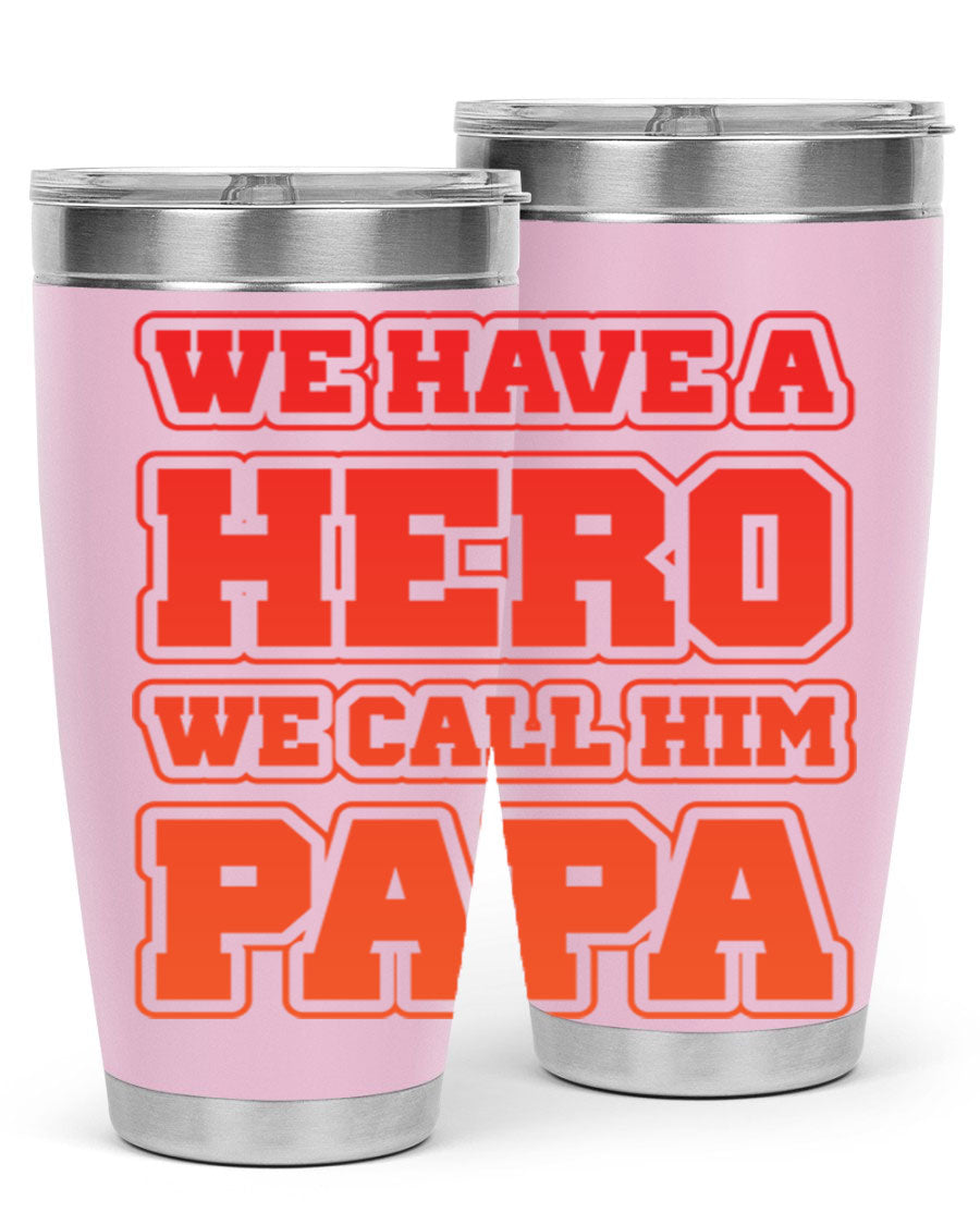 Cool Daddy T-shirt design 43# with a stylish 20oz stainless steel tumbler, showcasing its modern design and functionality.