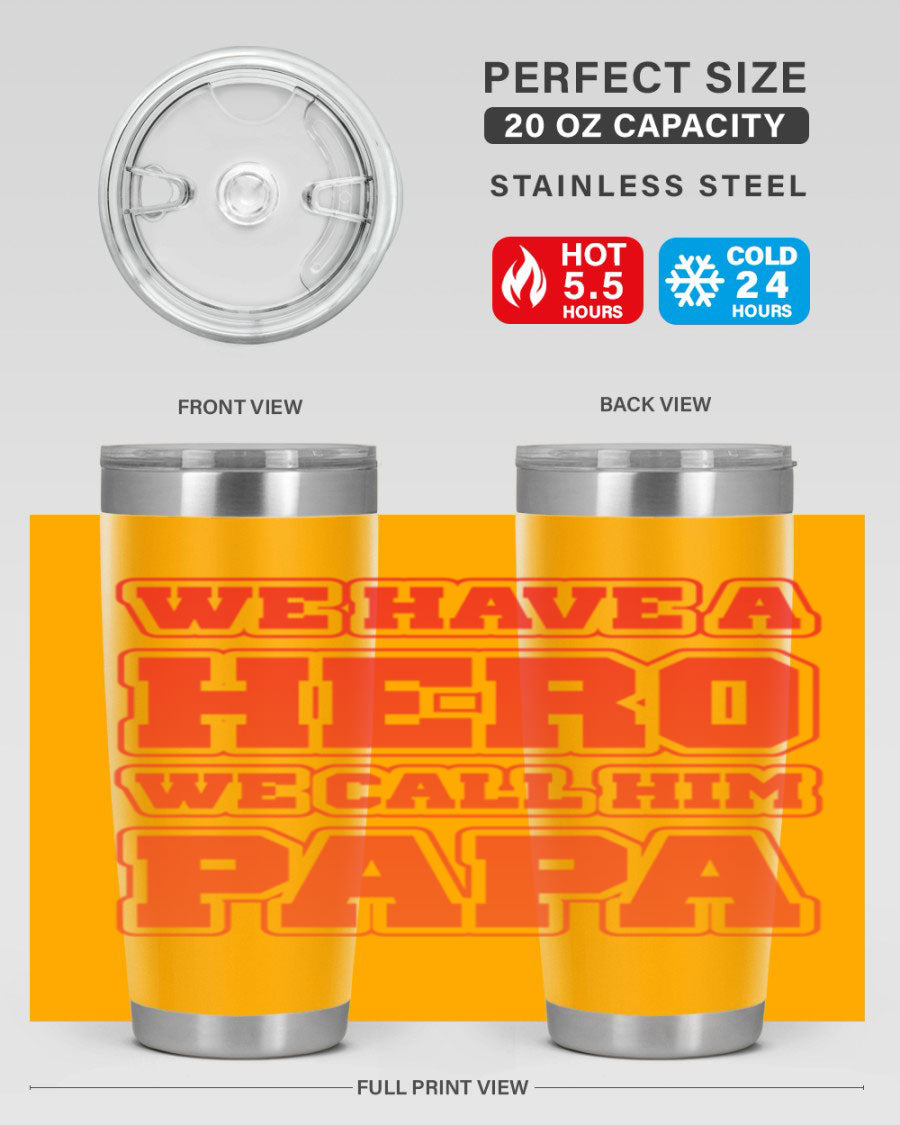 Cool Daddy T-shirt design 43# with a stylish 20oz stainless steel tumbler, showcasing its modern design and functionality.