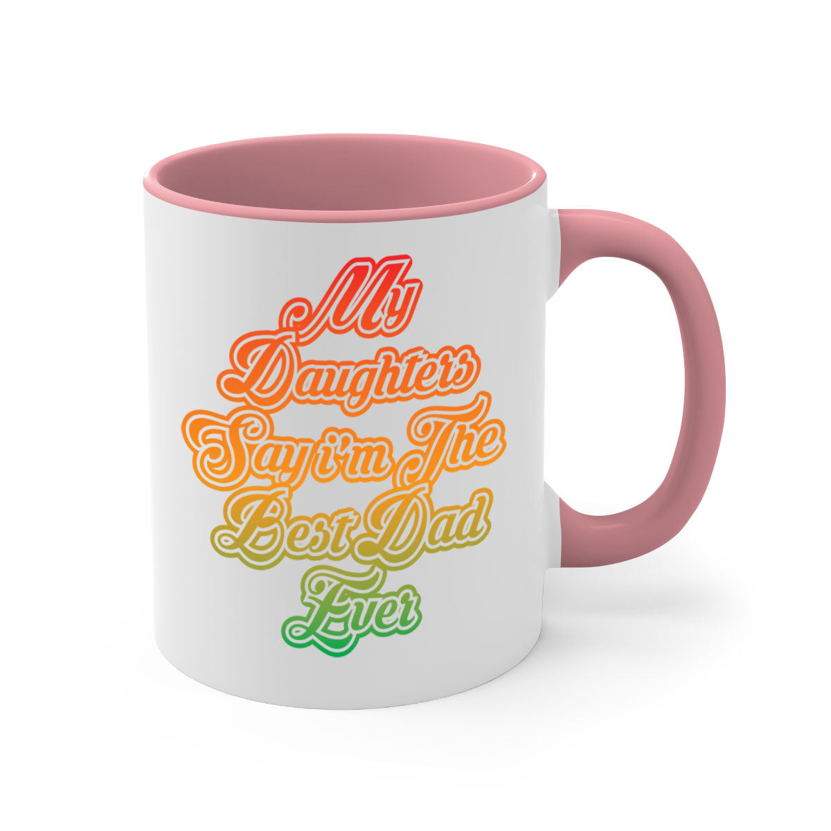 Cool Dady t-shirt design 39# Mug with colorful handle and glossy finish, available in multiple colors and sizes.