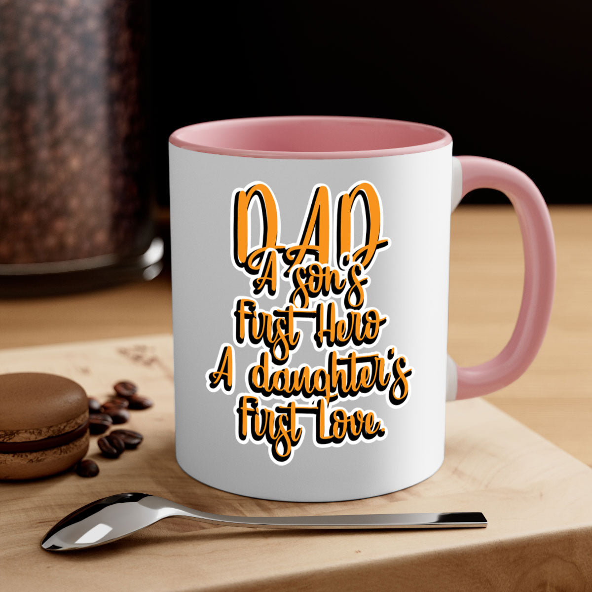 Cool Daddy Tshirt design 44# Mug with a glossy finish, featuring a colored handle and interior, available in multiple colors.