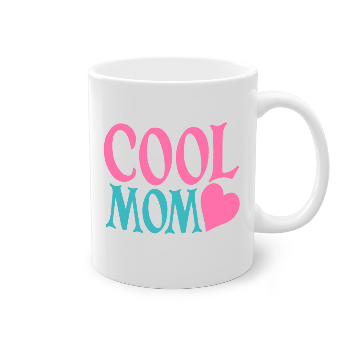 Cool Mom 271# Mug featuring a glossy finish, colored handle, and interior in five vibrant colors, available in 11oz and 15oz sizes.