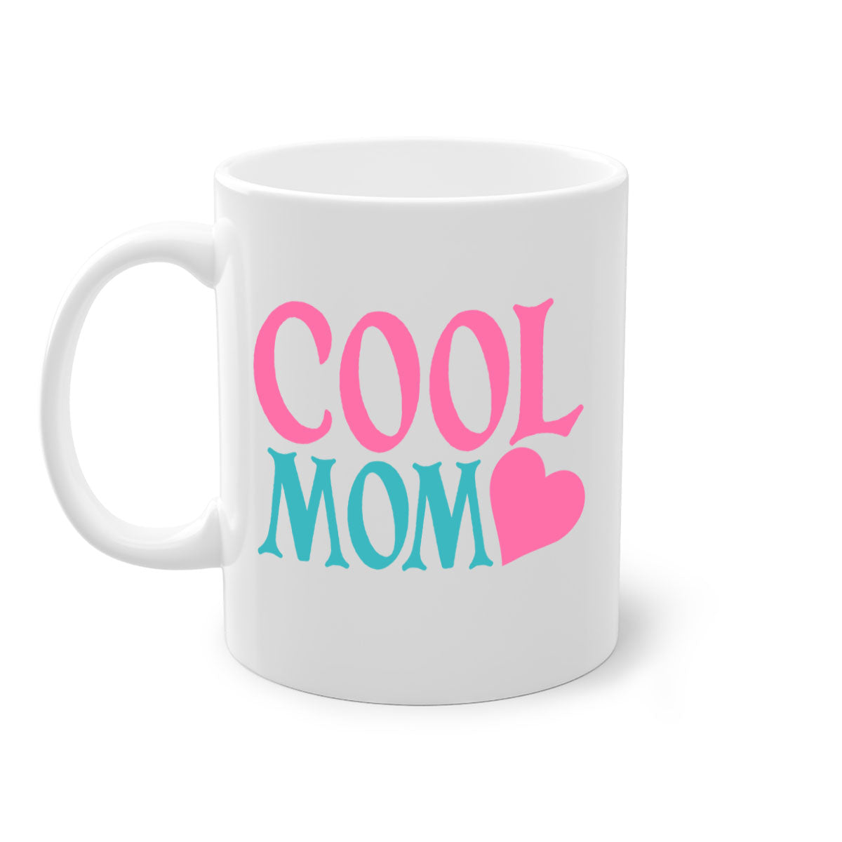 Cool Mom 271# Mug featuring a glossy finish, colored handle, and interior in five vibrant colors, available in 11oz and 15oz sizes.