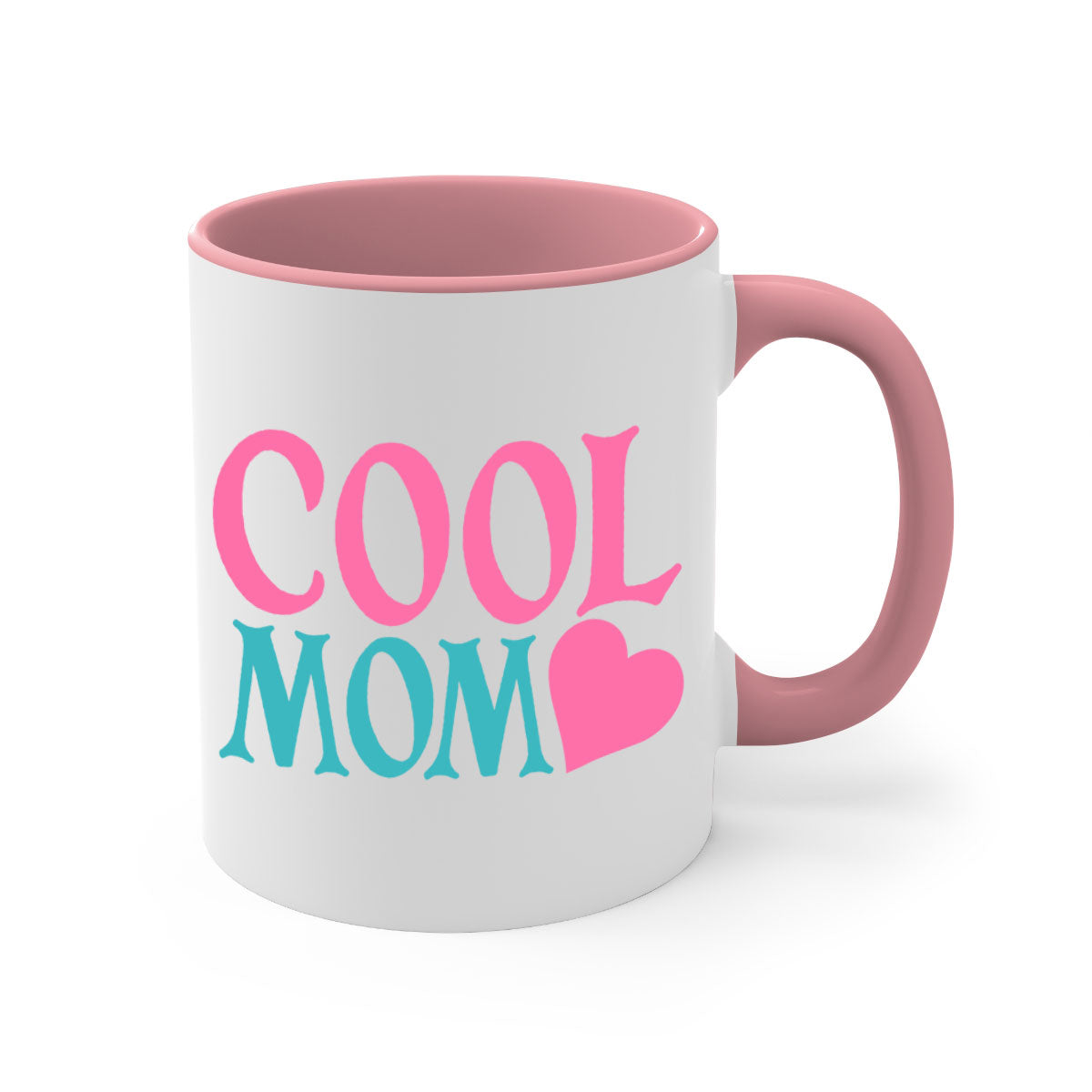 Cool Mom 271# Mug featuring a glossy finish, colored handle, and interior in five vibrant colors, available in 11oz and 15oz sizes.