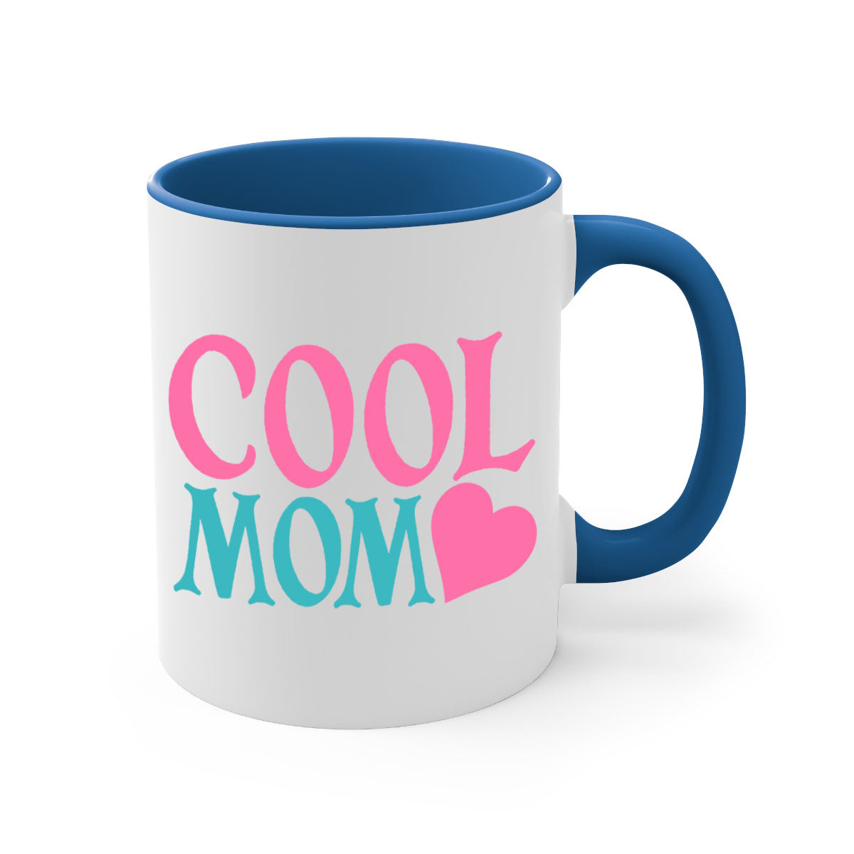 Cool Mom 271# Mug featuring a glossy finish, colored handle, and interior in five vibrant colors, available in 11oz and 15oz sizes.