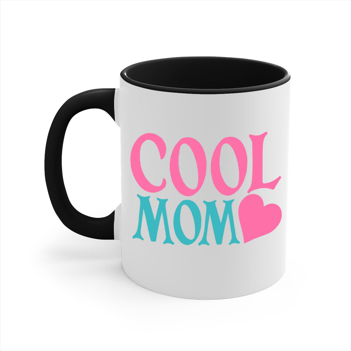 Cool Mom 271# Mug featuring a glossy finish, colored handle, and interior in five vibrant colors, available in 11oz and 15oz sizes.