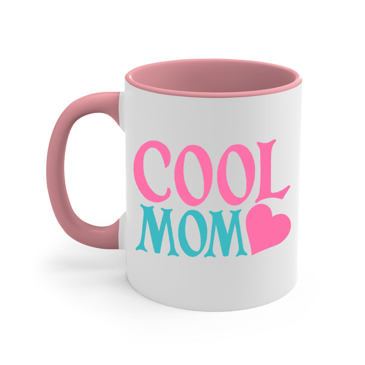 Cool Mom 271# Mug featuring a glossy finish, colored handle, and interior in five vibrant colors, available in 11oz and 15oz sizes.
