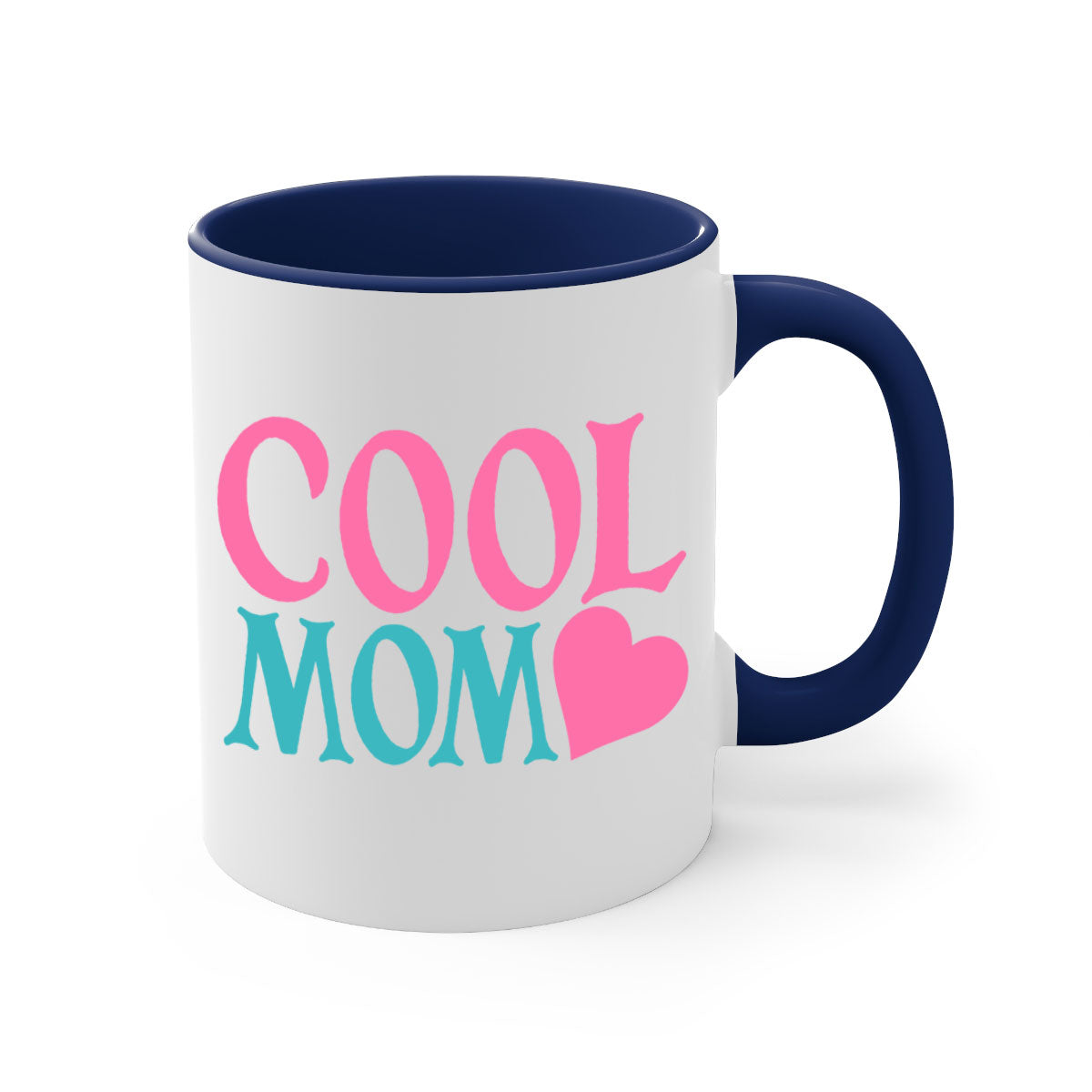 Cool Mom 271# Mug featuring a glossy finish, colored handle, and interior in five vibrant colors, available in 11oz and 15oz sizes.