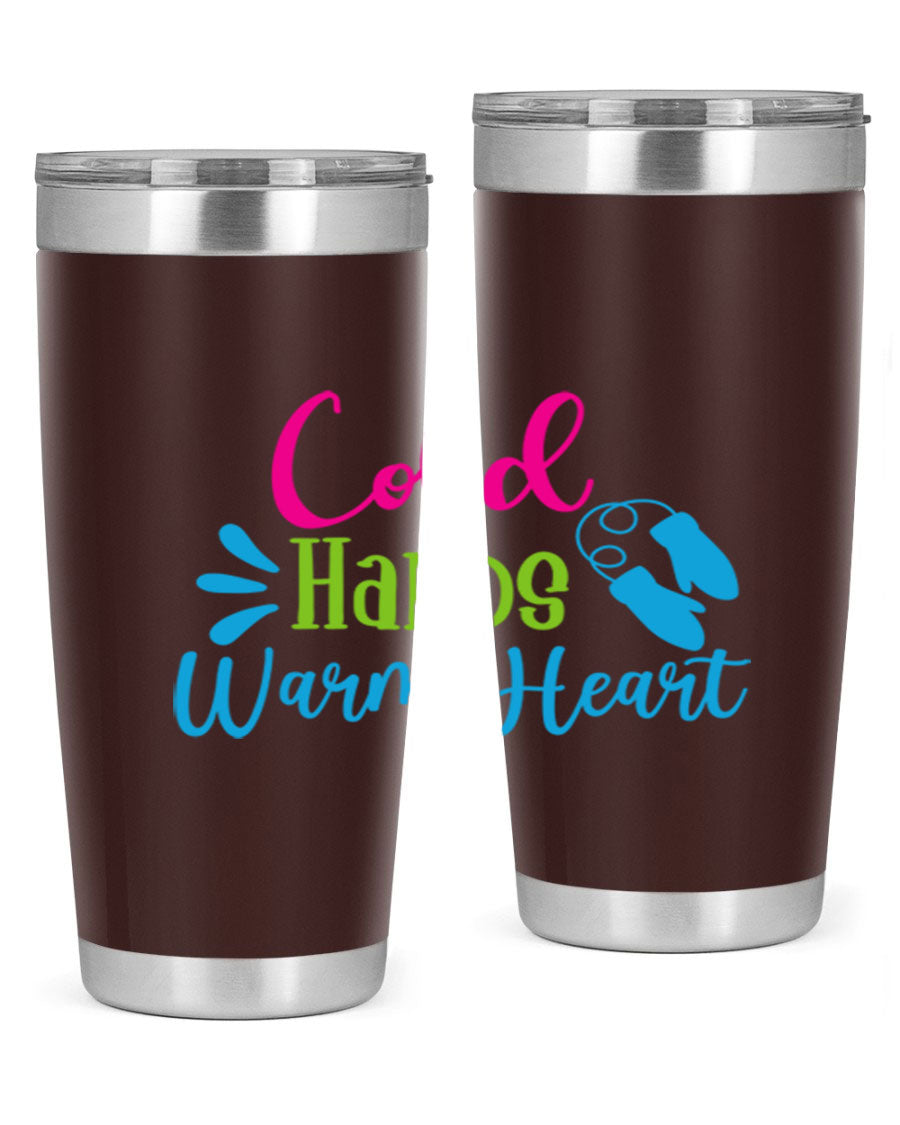 Cold Hands Warm Heart 47# winter tumbler in stainless steel with a stylish design, featuring a drink-thru lid and double wall vacuum insulation.