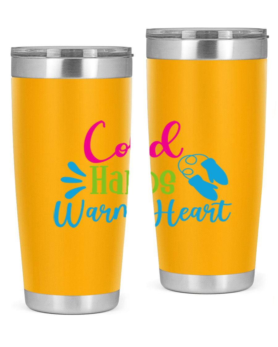 Cold Hands Warm Heart 47# winter tumbler in stainless steel with a stylish design, featuring a drink-thru lid and double wall vacuum insulation.