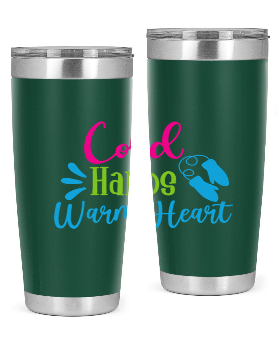 Cold Hands Warm Heart 47# winter tumbler in stainless steel with a stylish design, featuring a drink-thru lid and double wall vacuum insulation.