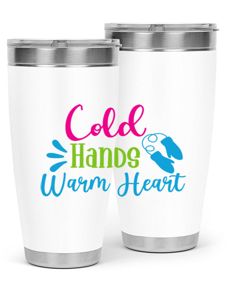 Cold Hands Warm Heart 47# winter tumbler in stainless steel with a stylish design, featuring a drink-thru lid and double wall vacuum insulation.