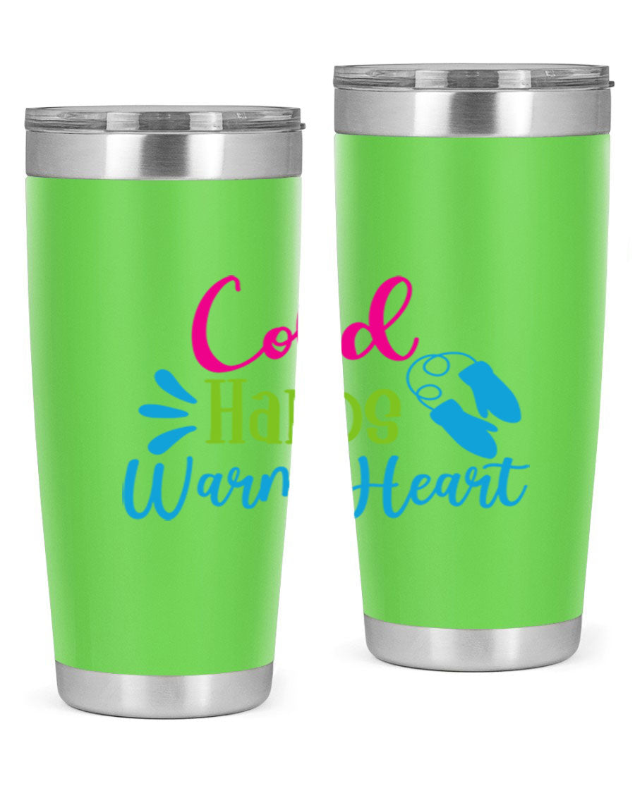 Cold Hands Warm Heart 47# winter tumbler in stainless steel with a stylish design, featuring a drink-thru lid and double wall vacuum insulation.