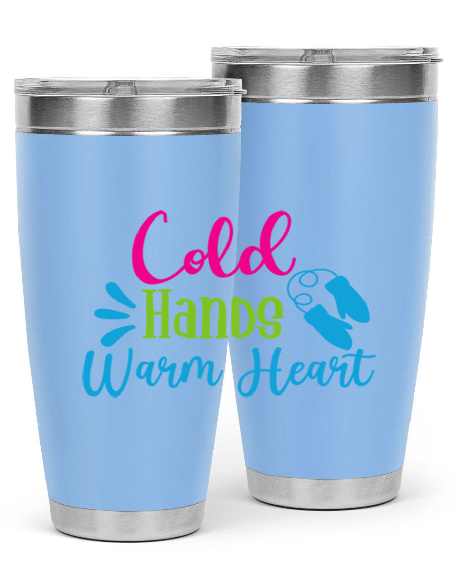 Cold Hands Warm Heart 47# winter tumbler in stainless steel with a stylish design, featuring a drink-thru lid and double wall vacuum insulation.