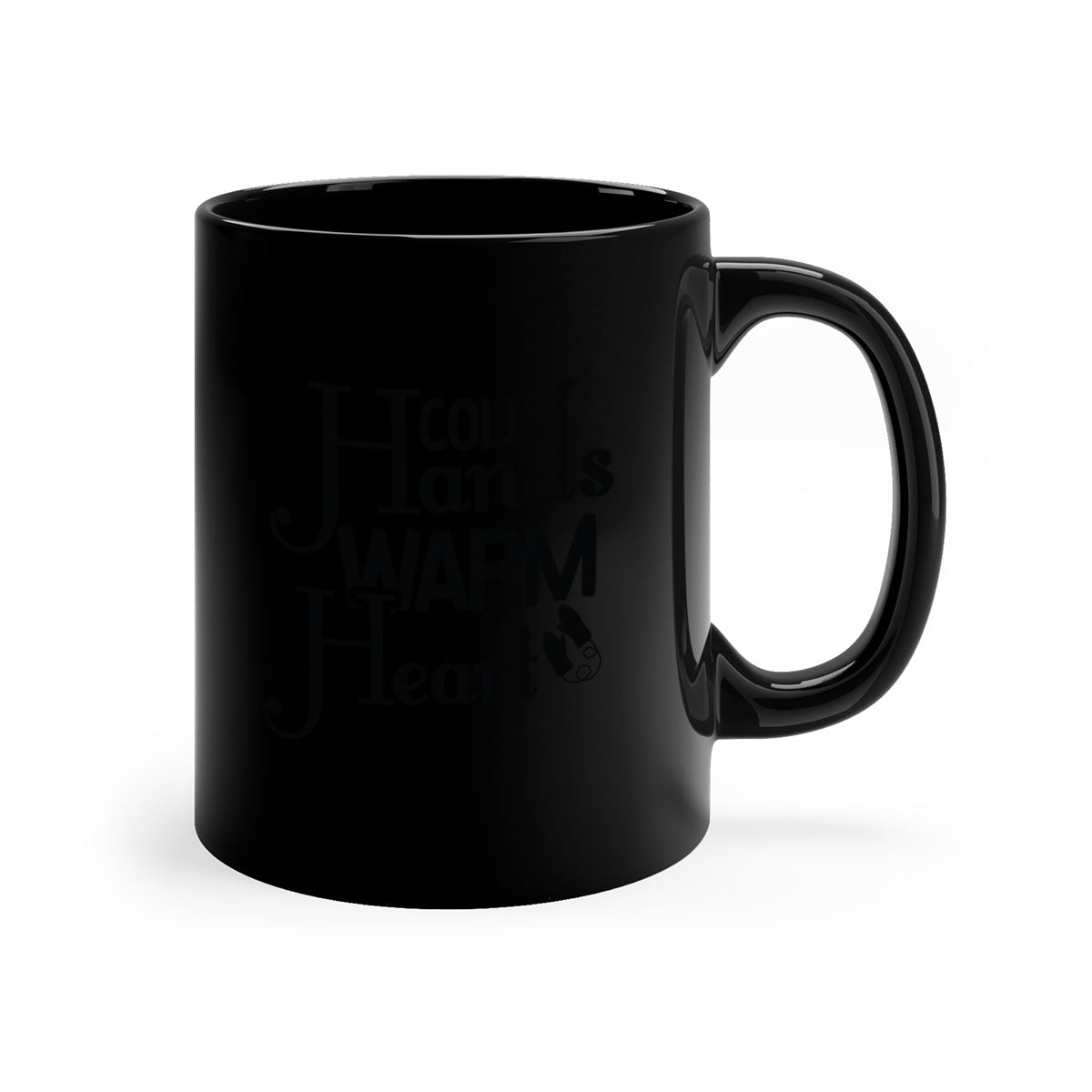 Cold Hands Warm Heart 48# Mug featuring a glossy finish, colored handle, and interior, available in five vibrant colors.