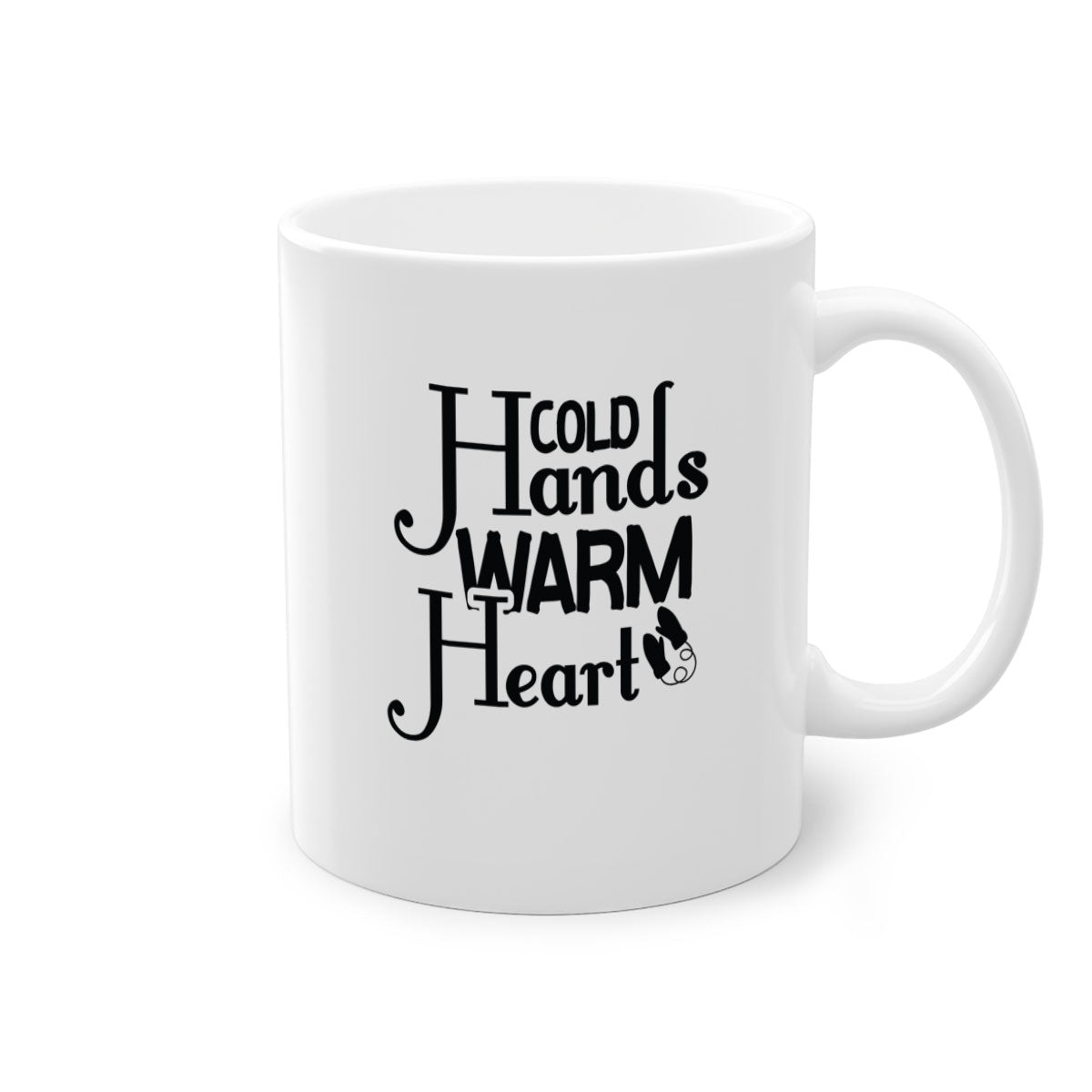 Cold Hands Warm Heart 48# Mug featuring a glossy finish, colored handle, and interior, available in five vibrant colors.