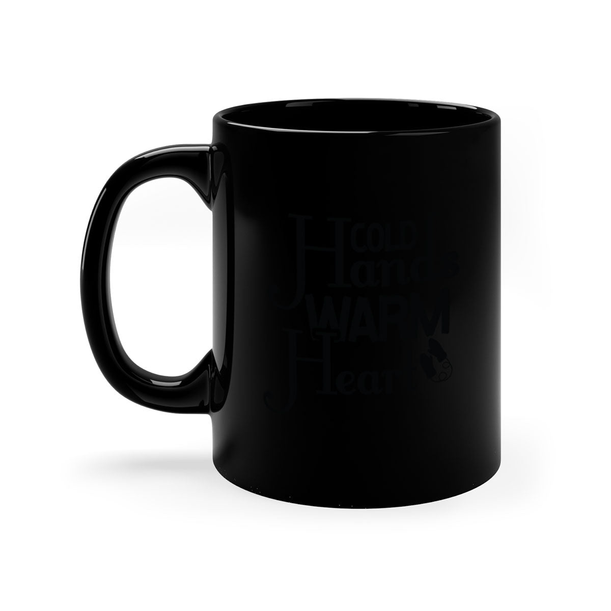 Cold Hands Warm Heart 48# Mug featuring a glossy finish, colored handle, and interior, available in five vibrant colors.