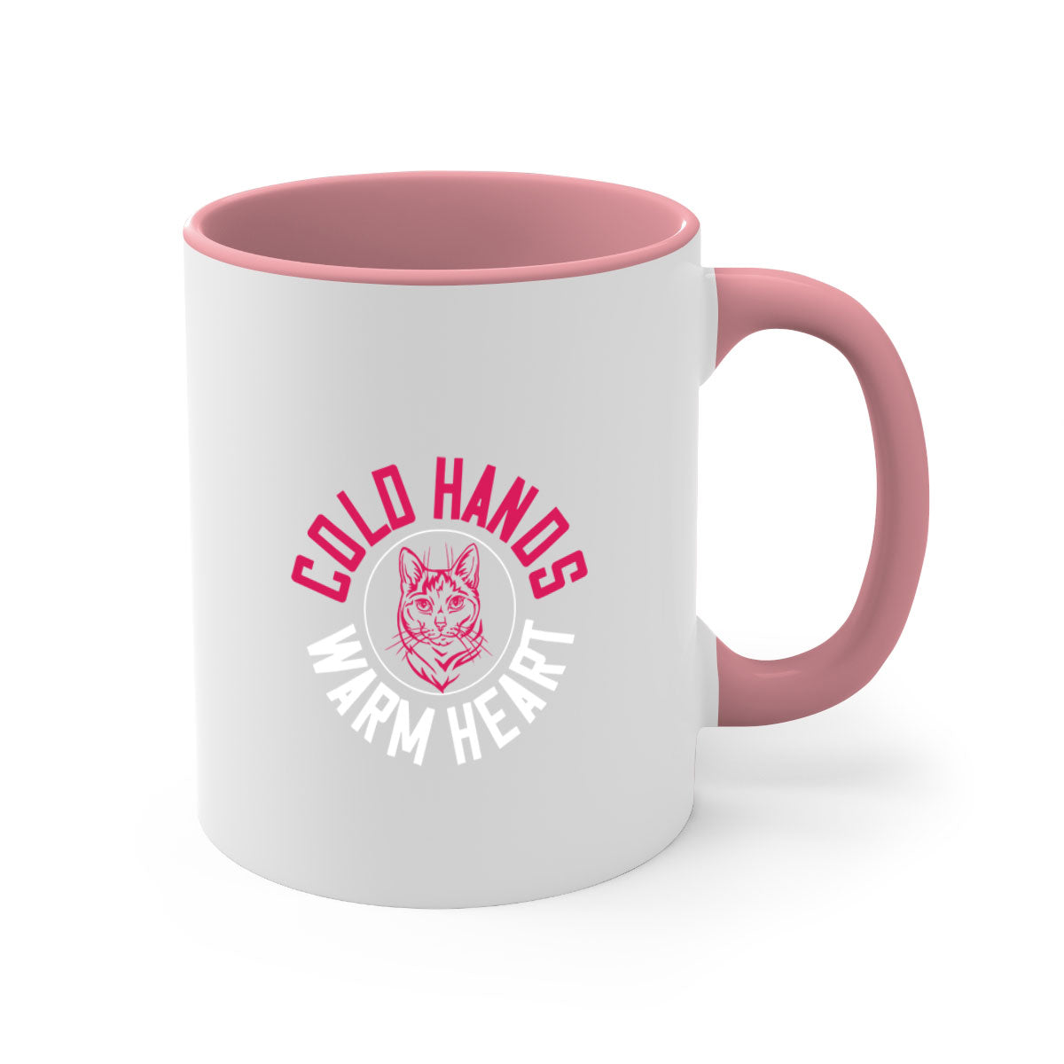 Cold hands warm heart Style 42# Mug with colorful handle and glossy finish, available in multiple colors and sizes.