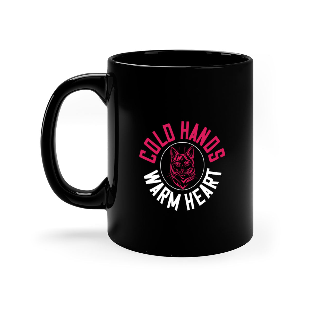 Cold hands warm heart Style 42# Mug with colorful handle and glossy finish, available in multiple colors and sizes.
