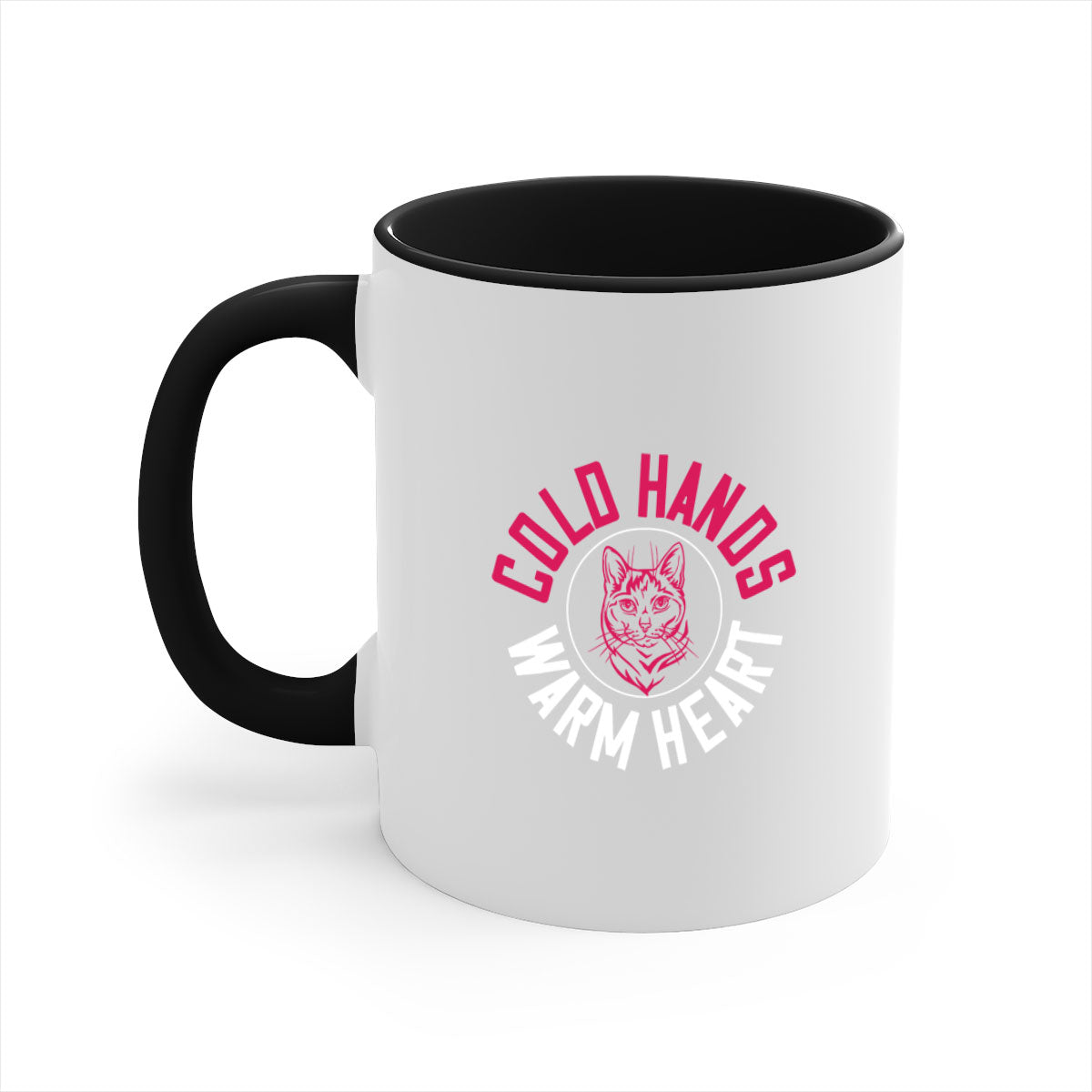 Cold hands warm heart Style 42# Mug with colorful handle and glossy finish, available in multiple colors and sizes.