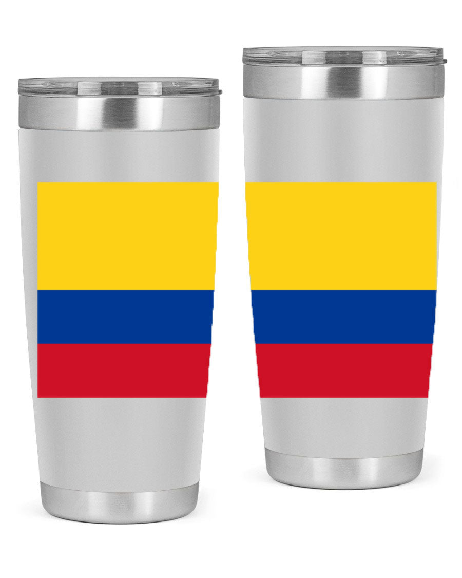 Colombia 161# Tumbler showcasing vibrant colors and double wall vacuum insulation, perfect for hot and cold beverages.