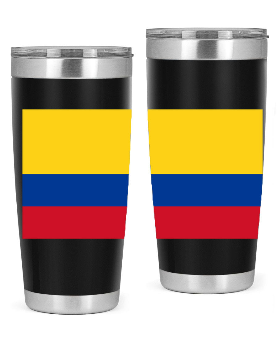 Colombia 161# Tumbler showcasing vibrant colors and double wall vacuum insulation, perfect for hot and cold beverages.