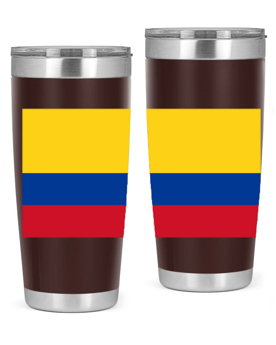 Colombia 161# Tumbler showcasing vibrant colors and double wall vacuum insulation, perfect for hot and cold beverages.