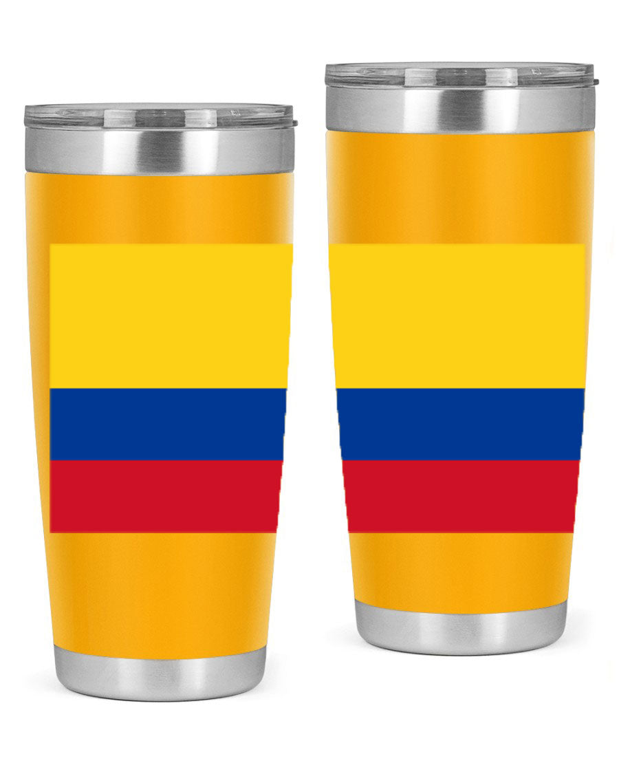 Colombia 161# Tumbler showcasing vibrant colors and double wall vacuum insulation, perfect for hot and cold beverages.