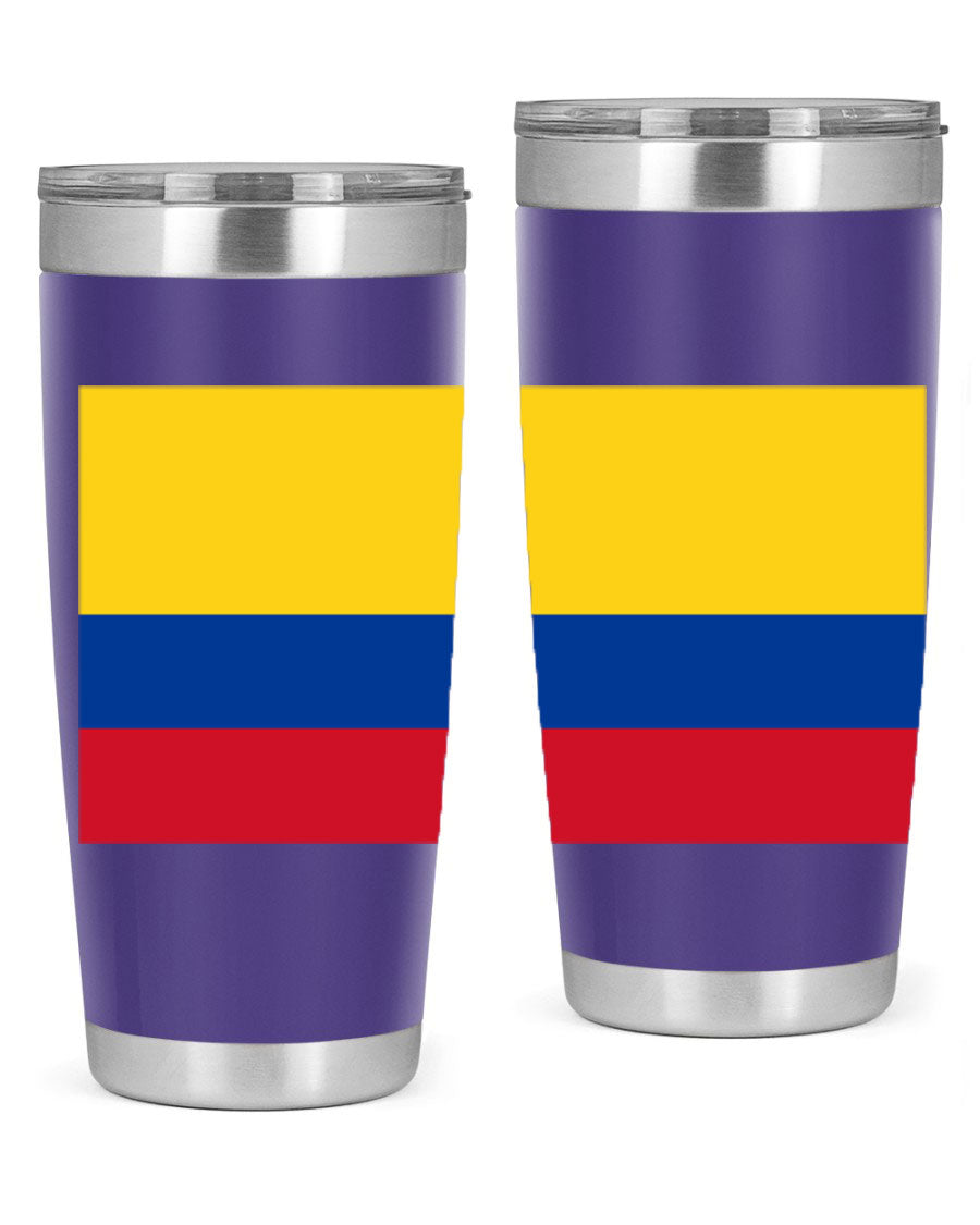Colombia 161# Tumbler showcasing vibrant colors and double wall vacuum insulation, perfect for hot and cold beverages.