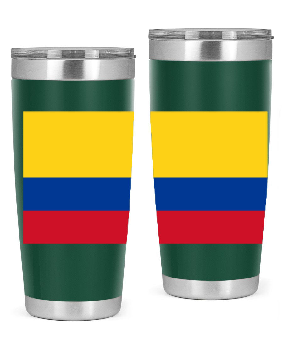 Colombia 161# Tumbler showcasing vibrant colors and double wall vacuum insulation, perfect for hot and cold beverages.