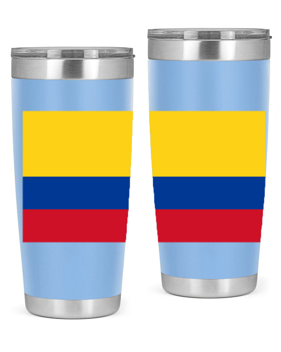 Colombia 161# Tumbler showcasing vibrant colors and double wall vacuum insulation, perfect for hot and cold beverages.